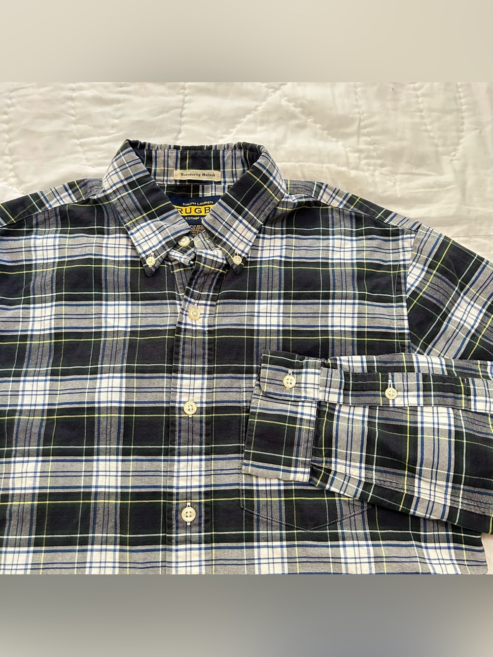 VTG Y2K Rugby Ralph Lauren button up Shirt University Oxford fit plaid men’s s